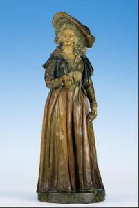 ANONYMOUS,Dama con bastón. Figura modernista en terracota po,1900,Anteo Subastas ES 2006-05-23