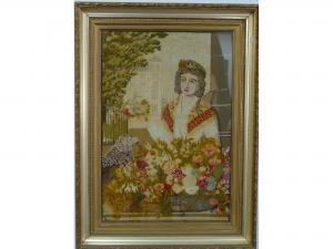 ANONYMOUS,depicting a young woman with flowers and dog,Chilcotts GB 2017-12-02