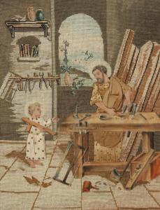 ANONYMOUS,depicting Saint Josef and Jesus in the workshop,Bruun Rasmussen DK 2018-08-23