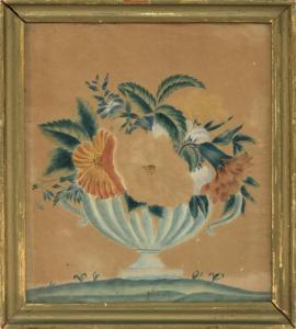 ANONYMOUS,Depicts a basket of flowers,18/19th century,Eldred's US 2017-08-03