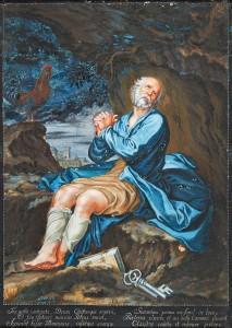 ANONYMOUS,Der heilige Petrus mit dem Hahn vor einer Grotte,Galerie Vogler CH 2011-05-20