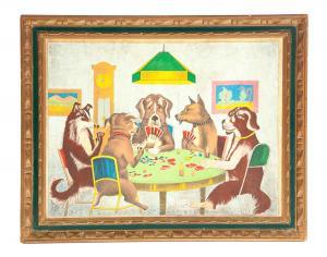 ANONYMOUS,DOGS PLAYING POKER PICTURE,20th century,Garth's US 2017-09-09