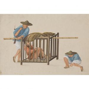ANONYMOUS,EIGHT PITH PAPER PAINTINGS DEPICTING PUNISHMENT AN,19th century,Lyon & Turnbull 2018-05-16
