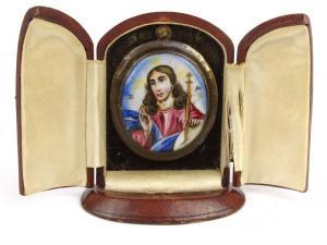 ANONYMOUS,Enamelled icon housed in a red leather case,Eastbourne GB 2016-03-10