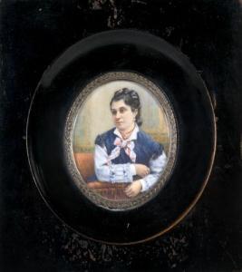 ANONYMOUS,Femme assise en robe bleue, croix et to,Artcurial | Briest - Poulain - F. Tajan 2011-05-13
