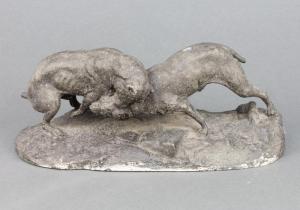ANONYMOUS,figure group of 2 fighting dogs,19th Century,Denhams GB 2017-10-04