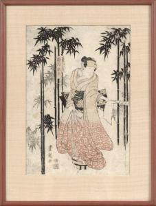 ANONYMOUS,figure of a geisha in a brocade kimono reading a l,New Orleans Auction US 2012-07-27