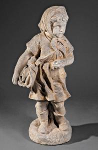 ANONYMOUS,Figure of a Girl Holding a Basket of Fish,Neal Auction Company US 2019-06-22