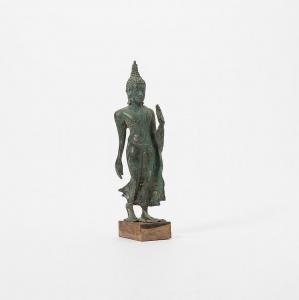 ANONYMOUS,figure of a walking Buddha,AAG - Art & Antiques Group NL 2017-07-03
