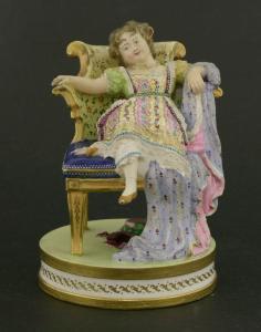 ANONYMOUS,figure, of a young girl lounging on a chair,Sworders GB 2017-06-27