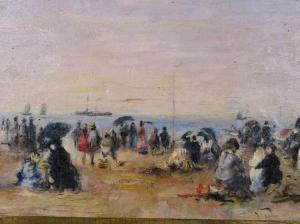 ANONYMOUS,figures on a beach,Crow's Auction Gallery GB 2017-10-11