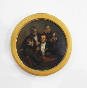 ANONYMOUS,five men in discussion around a table,19th century,The Cotswold Auction Company 2018-01-23