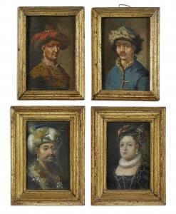 ANONYMOUS,Four miniature portraits,17th century,Bruun Rasmussen DK 2017-09-19
