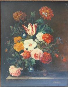 ANONYMOUS,FRAStill life study of flowers in a vase,20th century,Cuttlestones GB 2017-09-14