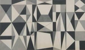ANONYMOUS,Geometric black, grey and white shapes,20th century,Sloans & Kenyon US 2007-04-21