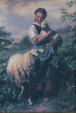 ANONYMOUS,Girl Holding a Lamb in a Landscape,Mullen's Laurel Park IE 2009-05-17