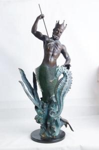 ANONYMOUS,God Neptune with trident alongside a giant sea horse,California Auctioneers US 2018-04-08