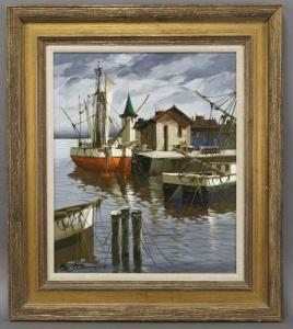 ANONYMOUS,"Harbor Scene",1976,Dallas Auction US 2011-04-20