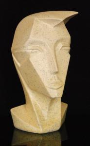 ANONYMOUS,head of abstract form with a cream painted finish,Fieldings Auctioneers Limited 2018-10-20