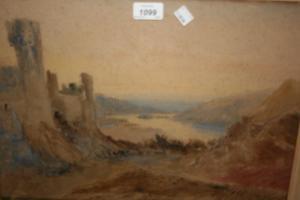 ANONYMOUS,Highland loch scene with castle to the foregroun,19th,Lawrences of Bletchingley 2018-03-08