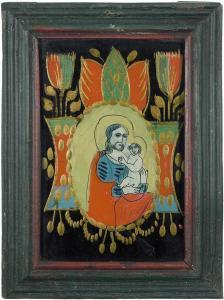 ANONYMOUS,Hl. Joseph mit dem Jesuskind in Ovalkartusche,1800,Schuler CH 2016-12-14