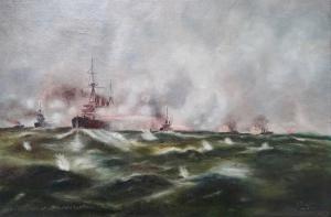 ANONYMOUS,HMS New Zealand in Action, 29 August 1914, Battle,19th,International Art Centre 2017-08-08