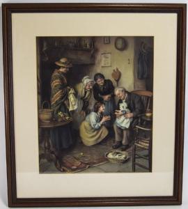 ANONYMOUS,Interior Scene Happy Days with Grand Father, Baby and Family Member,Gerrards GB 2016-03-24