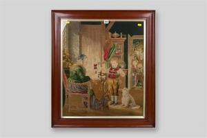 ANONYMOUS,Interior scene of a young boy and an elderly woman,Rogers Jones & Co GB 2015-06-30
