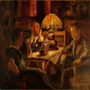 ANONYMOUS,Interior with people around a table,Bruun Rasmussen DK 2009-06-15