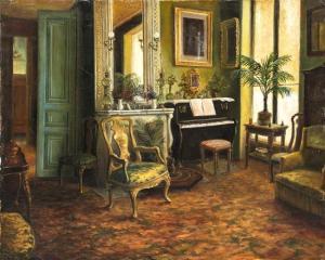 ANONYMOUS,Interior with Piano,Hindman US 2015-03-21