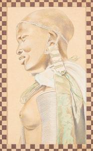 ANONYMOUS,Jeune africaine de profil,20th century,Horta BE 2019-04-29