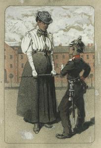 ANONYMOUS,Kleiner Soldat und große Frau,c.1910,Zeller DE 2015-09-24