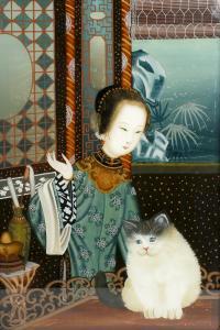 ANONYMOUS,lady with cat before a window,,Fellows & Sons GB 2013-07-29