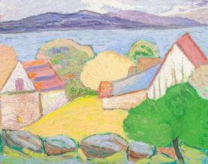 ANONYMOUS,Landscape scene with view atop houses,888auctions CA 2018-08-30