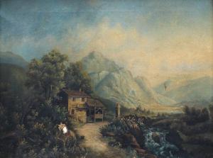 ANONYMOUS,LANDSCAPE WITH COUNTRY HOUSE IN A RIVER VALLEY,Burchard US 2012-02-19