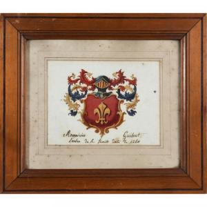 ANONYMOUS,Les armoiries de la famille GUIBIOUT,19th century,Herbette FR 2018-11-11