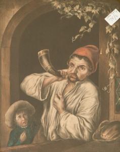 ANONYMOUS,Man with Boy, Blowing a Horn,Mealy's IE 2017-03-28