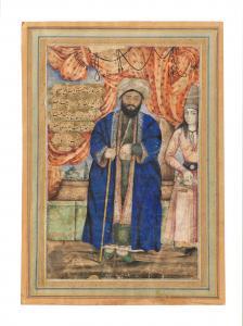 ANONYMOUS,Mirza Ahmad Naqib al-Mamalik on a terrace with an ,1855-56,Bonhams GB 2019-06-18