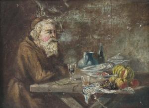 ANONYMOUS,Monk at a dining table smoking,Bellmans Fine Art Auctioneers GB 2017-07-11