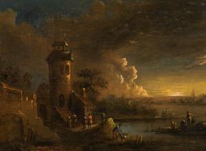 ANONYMOUS,Moonlit landscape with castle,18th century,im Kinsky Auktionshaus AT 2018-10-23