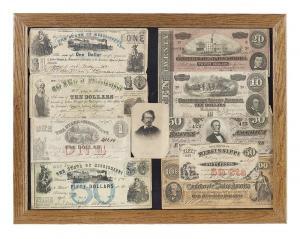 ANONYMOUS,Nine Examples of Historic Confederate Paper Currency,New Orleans Auction US 2018-08-26
