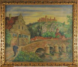 ANONYMOUS,Notre Dame and Figure by a Bridge,1946,Gray's Auctioneers US 2011-06-30