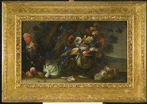 ANONYMOUS,OUTDOOR STILL LIFE WITH A CAULIFLOWER, PEACHES, GR,Sotheby's GB 2013-11-05