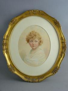 ANONYMOUS,oval portrait of a young girl,1923,Rogers Jones & Co GB 2018-02-27