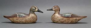 ANONYMOUS,PAIR OF BLUE-WINGED TEAL DECOYS,Eldred's US 2016-11-17