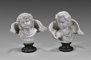 ANONYMOUS,PAIR WHITE MARBLE BUSTS,Chait US 2017-07-30