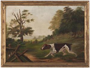 ANONYMOUS,Pointer hunting in a landscape,John Moran Auctioneers US 2013-09-10