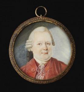 ANONYMOUS,Porträtt av en herre i röd dräkt,c.1700,Uppsala Auction SE 2015-06-12