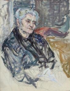 ANONYMOUS,Portrait de femme aux cheveux blancs,Saint Germain en Laye encheres-F. Laurent 2018-12-02