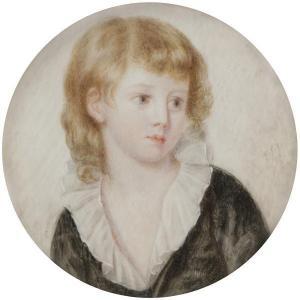 ANONYMOUS,Portrait d\’enfant blond au col à la reine et costume noir,Ader FR 2017-11-24